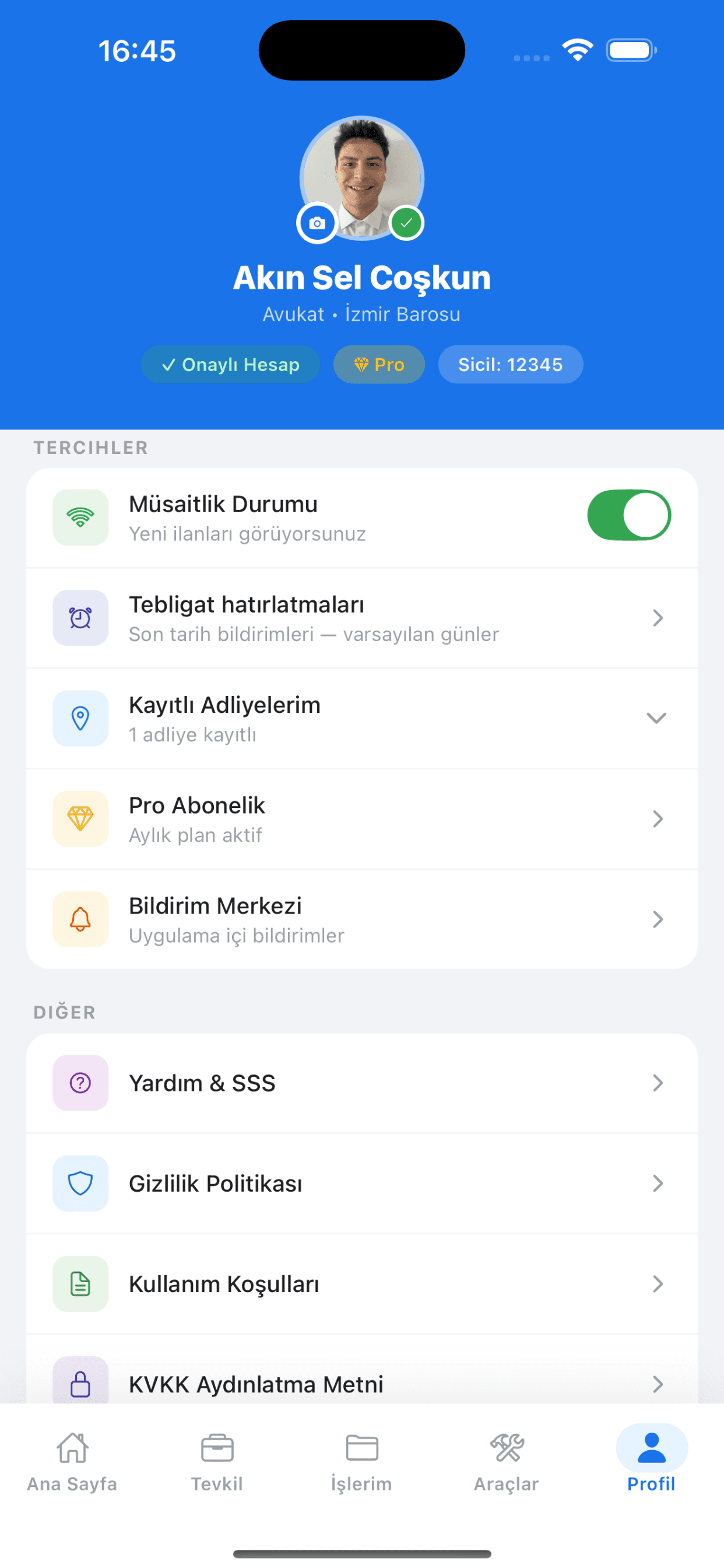 BaroCep anasayfa ekranı